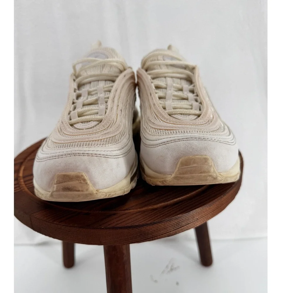 Nike Air Max 97 Women 7.5 Summit White Metallic Silver Sneakers 921733-100